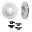 Fits For BMW 2006 E90 330i 330Xi (2) Front Disc Brake Rotors & Ceramic Pads