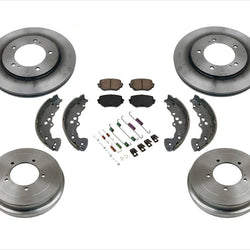 Front Brake Disc Rotors Pads Brake Drums Shoes Springs Kit for 05-06 Suzuki XL-7