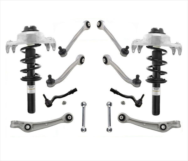 Kit de 12 piezas de puntales y brazos de control delanteros completos para Audi A4 12-15 sedán de 4 puertas