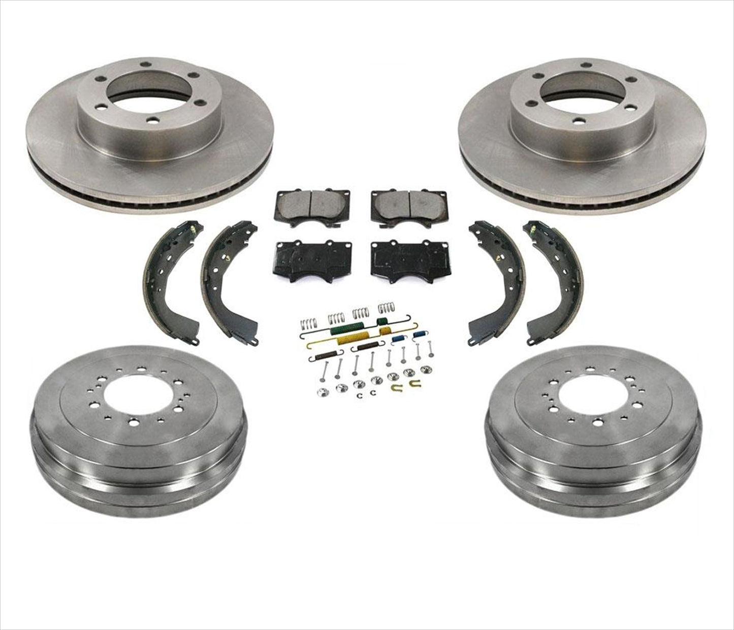 Front Brake Rotors & Ceramic Pads Rear Drums Shoes Springs For 2004-2006 Tundra