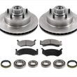 For 85-97 B1500 Vans With Rear ABS Braking System Brake Rotors Pads Bearings