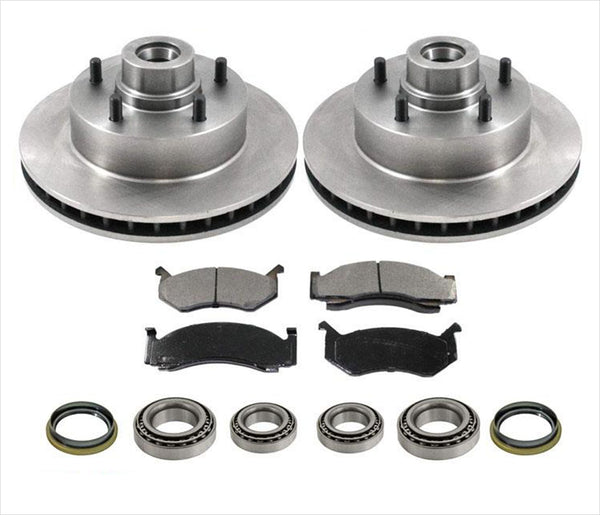 For 85-97 B1500 Vans With Rear ABS Braking System Brake Rotors Pads Bearings