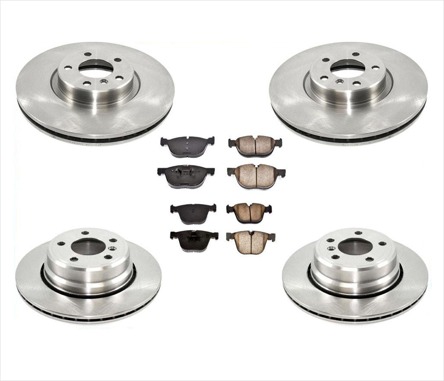 Se adapta a rotores y pastillas de freno de disco delantero y trasero BMW 4.8L V8 X5 07-10, 6 piezas