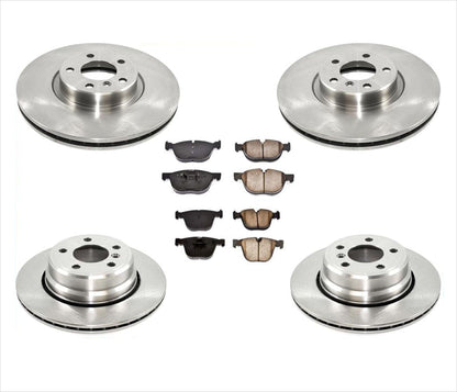 Se adapta a rotores y pastillas de freno de disco delantero y trasero BMW 4.8L V8 X5 07-10, 6 piezas