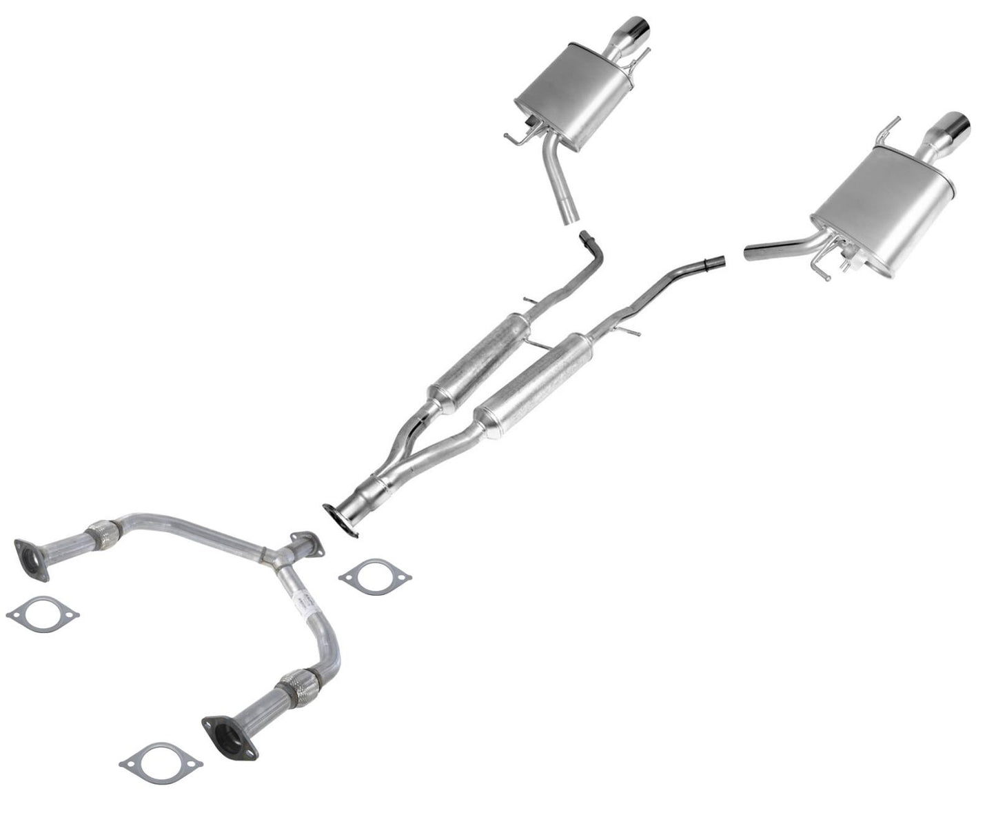 Tubo delantero en Y y silenciador trasero para Infiniti G37X de 4 puertas con tracción total 09-13