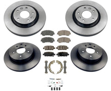 Kit de 8 piezas de rotores de almohadillas delanteras y traseras para Nissan Rogue 14-19 2.5L con asiento de 2 filas (SOLO)
