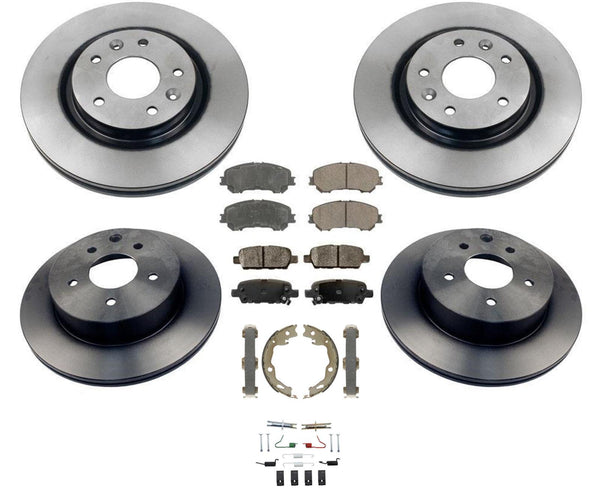 8pc Kit Frt & Rr Pads Rotors for Nissan Rogue 14-19 2.5L With 2 Row Seat (ONLY)