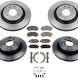 For 14-17 Rogue With 3rd Row Seating Disc Brake Rotors Ceramic Pads Parking 8pc