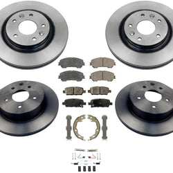 For 14-17 Rogue With 3rd Row Seating Disc Brake Rotors Ceramic Pads Parking 8pc