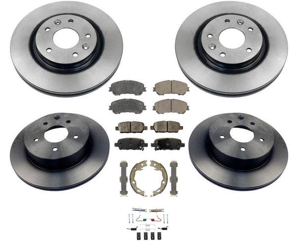 For 14-17 Rogue With 3rd Row Seating Disc Brake Rotors Ceramic Pads Parking 8pc