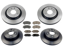 For 14-17 Rogue With 3rd Row Seating Frt & Rr Disc Brake Rotors Ceramic Pads 6pc