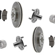 Buje de rueda delantera y cojinetes, rotores de freno, pastillas de cerámica para Scion xB 04-06, 5 piezas