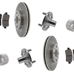 Buje de rueda delantera y cojinetes, rotores de freno, pastillas de cerámica para Scion xB 04-06, 5 piezas