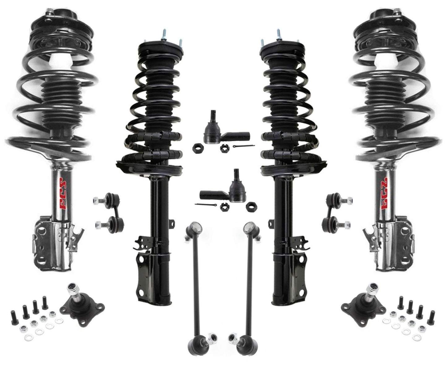 Kit completo de 12 piezas de puntales de resorte helicoidales para Toyota Camry 95-96 2.2L Coupe y Sedan