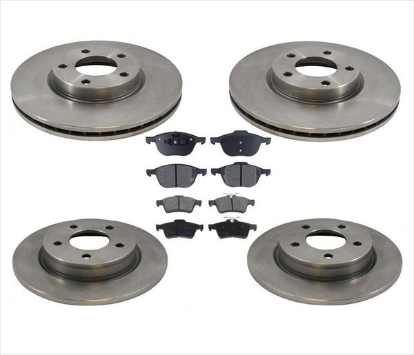 Fits For 06-17 Mazda 5 Front & Rear Brake Rotors & Ceramic Pads