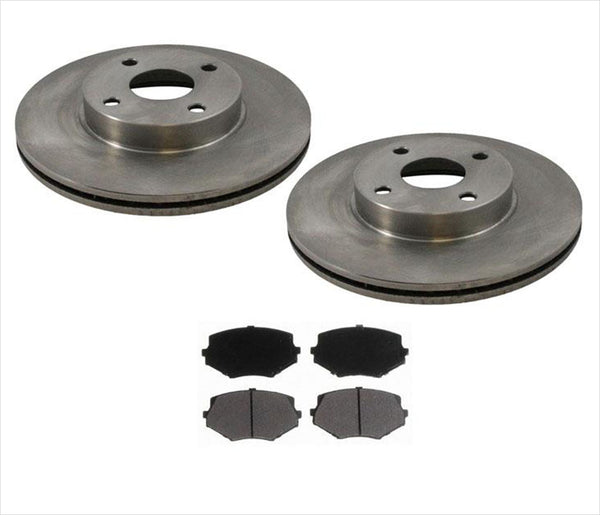 Fits For 94 to 2000 Mazda Miata (2) Front Disc Brake Rotors & Ceramic Pads