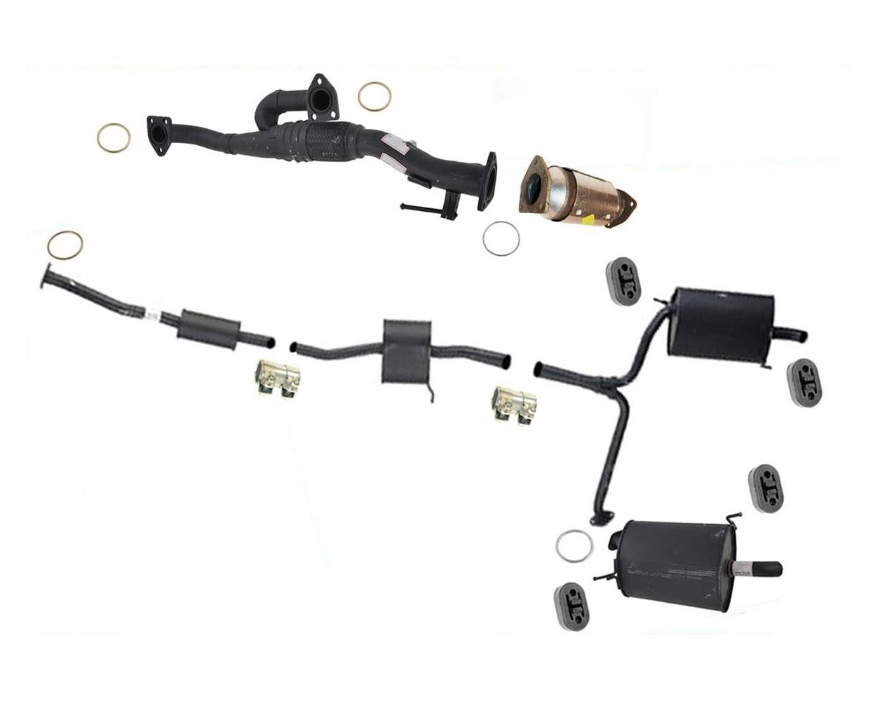 Resonador convertidor de tubo delantero Y y silenciadores dobles para Honda Accord 4 puertas 3.0L V6