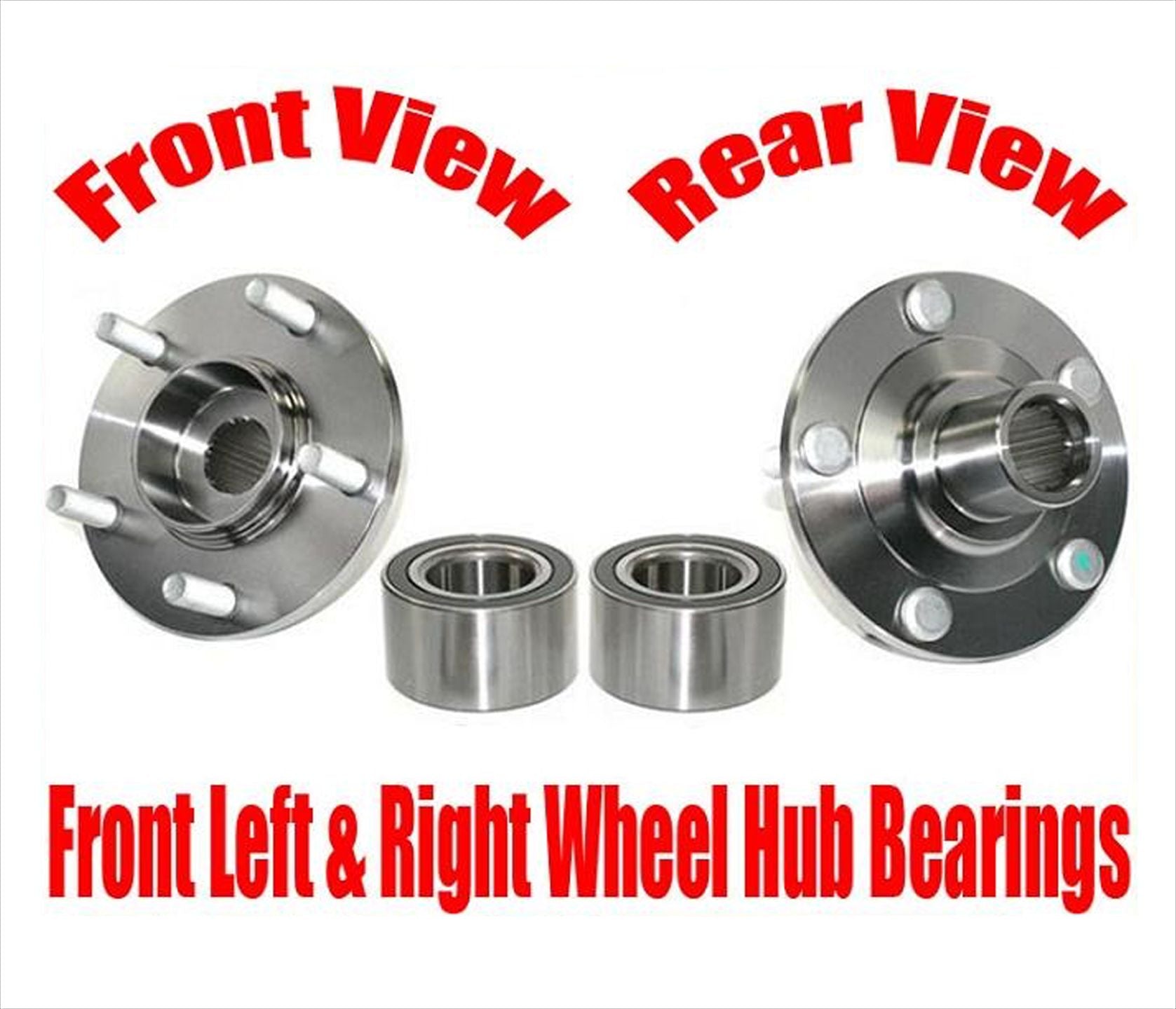 (2) Front Wheel Hub & Bearing 63090K for Hyundai Santa Fe 20001- 2006