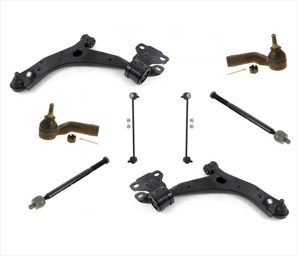 8 Pcs Kit For 2010 -2013 Mazda 3 Sport Lower Control Arms LInks Tie Rods