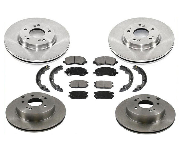 Front Rr Brake Disc Rotors Pads Parking Shoe for Mitsubishi Eclipse 3.8L 06-12