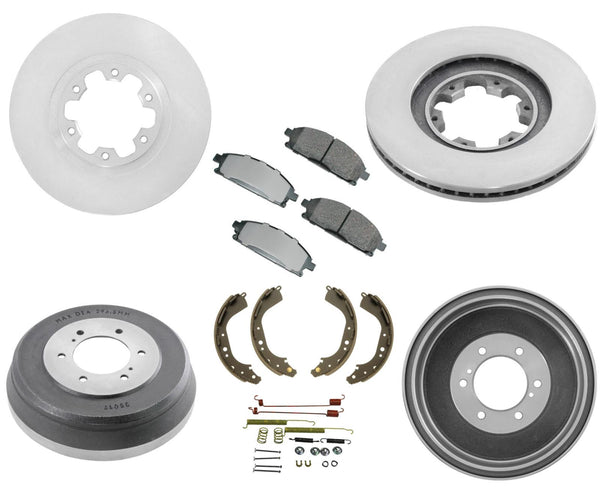 Kit de frenos con rotores, pastillas de cerámica, tambores, zapatos y resortes para Infiniti QX4 99-03