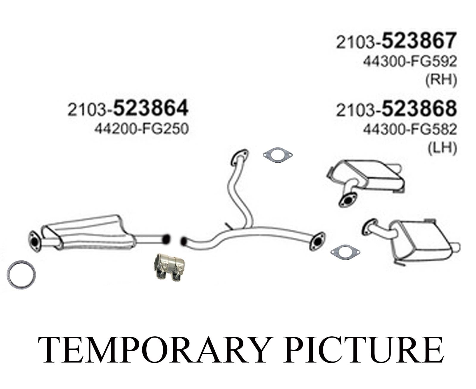 Exhaust Y Pipe with Dual Mufflers for 12-14 Subaru Impreza 2.5L Turbo WRX 4 Door