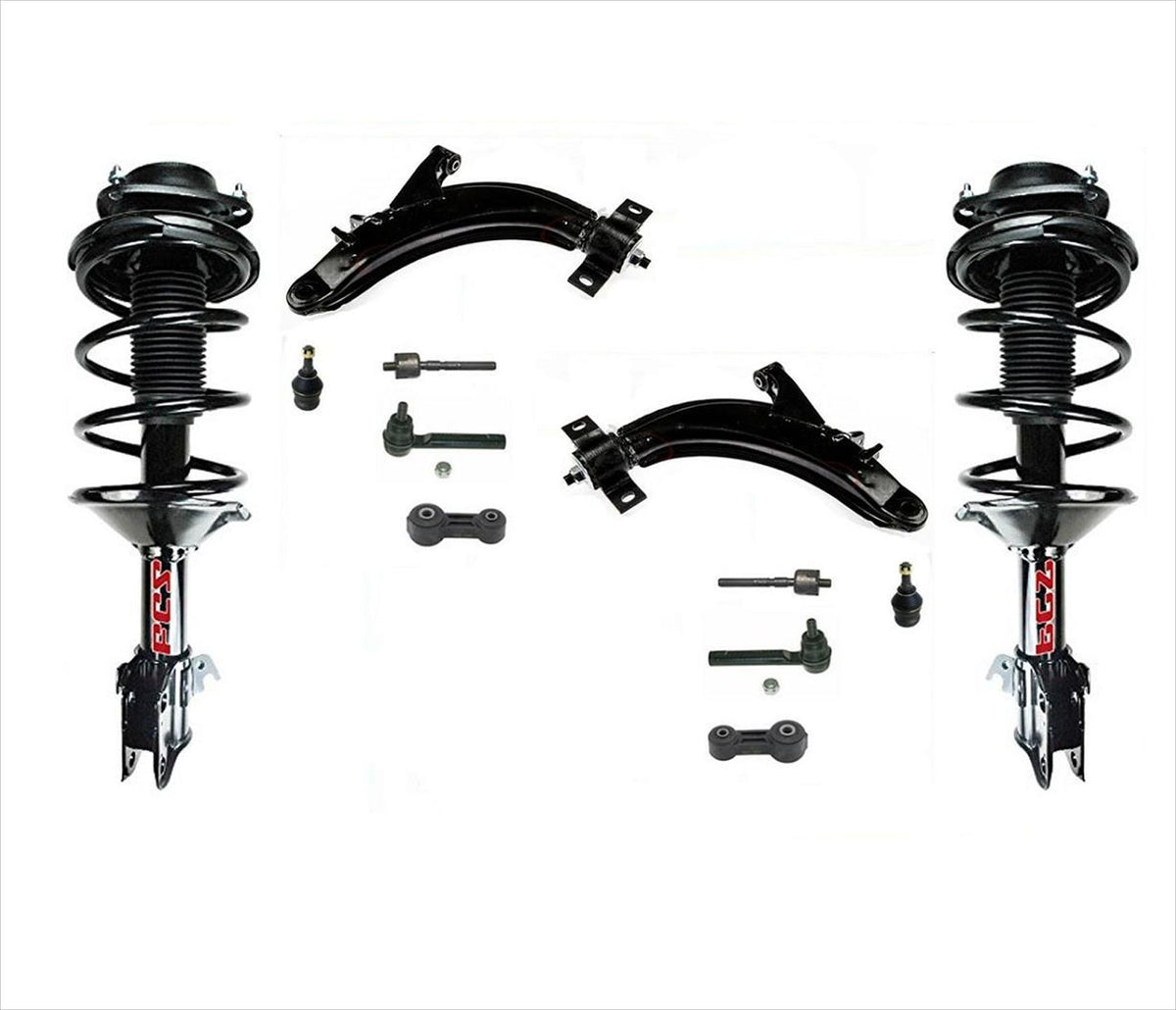 Front Coil Spring Struts Control Arms Ball Tie Rods for 2003 2004 Subaru Legacy - Photo 1