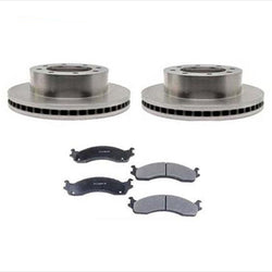 Rotor de freno trasero y pastillas de freno para Ford 08-12 F250 Super con rueda trasera única