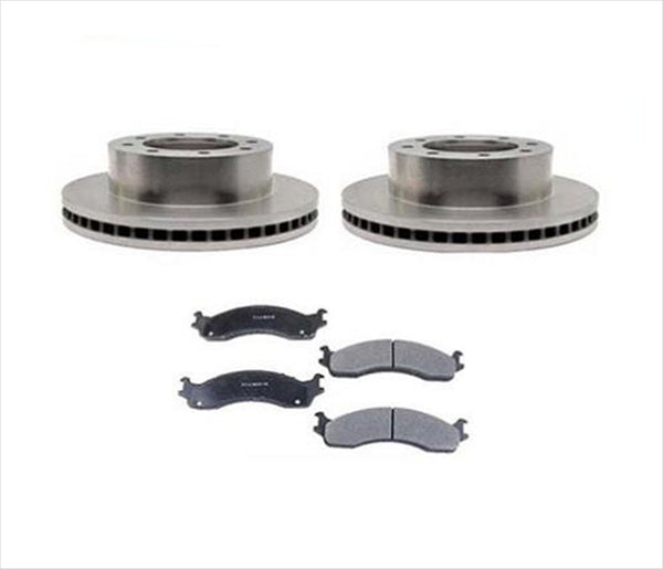 Rotor de freno trasero y pastillas de freno para Ford 08-12 F250 Super con rueda trasera única