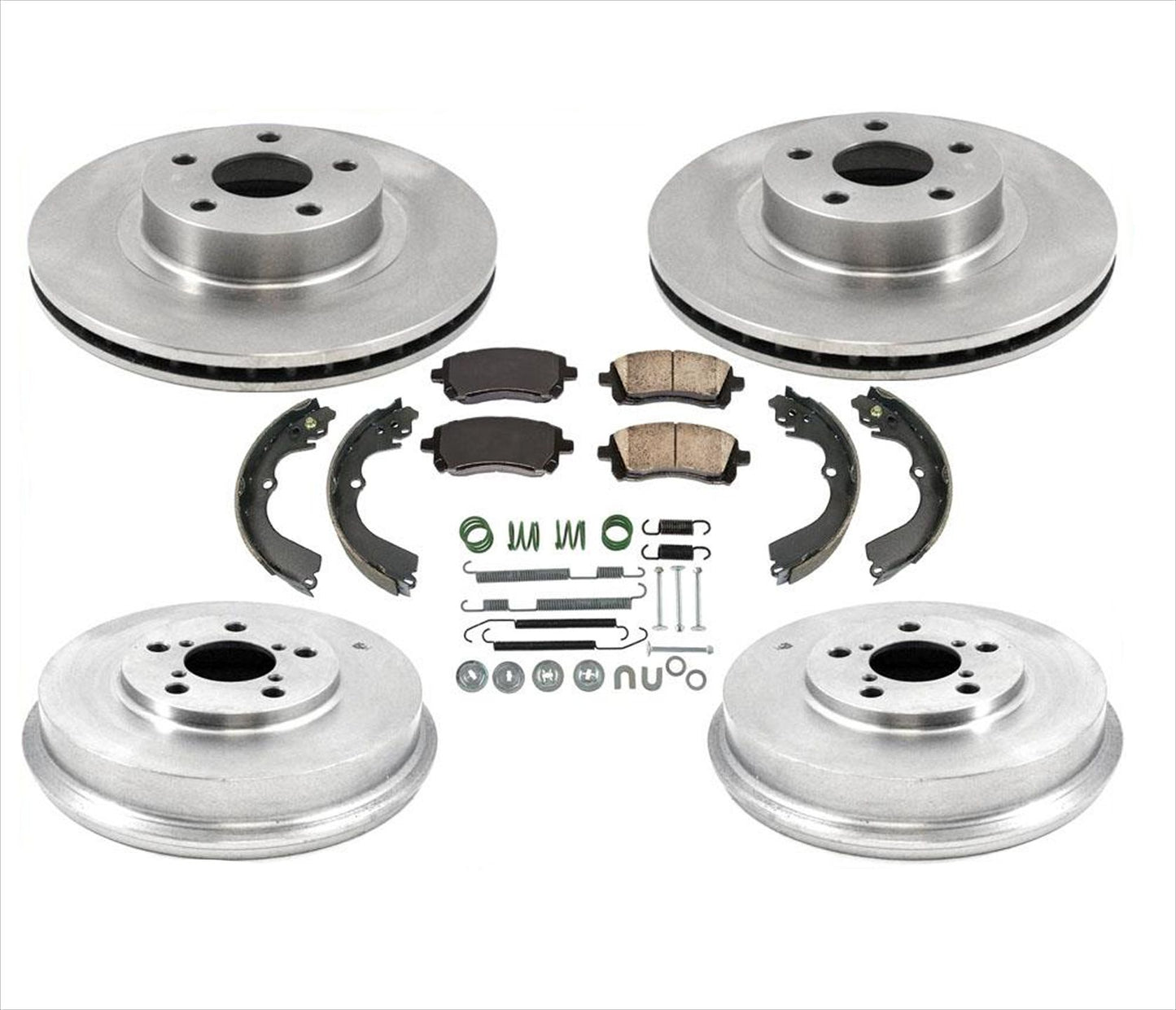 Para 98-02 Forester sin frenos ABS rotores de freno pastillas tambores zapatos resortes 7 piezas