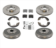 97-03 Escort Brake Disc Rotors Ceramic Pasds Drums & Shoes Brake Springs 7Pc Kt