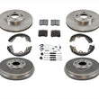 97-03 Escort Brake Disc Rotors Ceramic Pasds Drums & Shoes Brake Springs 7Pc Kt