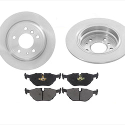 1989-1995 BMW 525i 530i 535i (2) Rotores de freno trasero y pastillas de freno