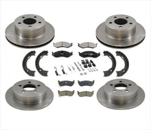Rotores de freno de disco Pastillas de freno de cerámica Zapatas de estacionamiento para Jeep Wrangler 03-06 8 piezas