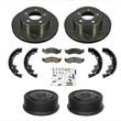 Rotores de disco delanteros, pastillas de freno, tambores y zapatas de freno trasero, Jeep Wrangler 01-06