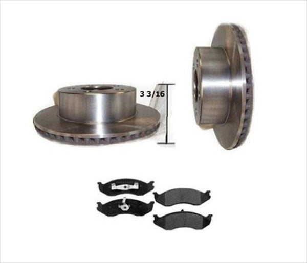 For 2000-2006 Jeep Wrangler (2) Rotors Front & Ceramic Pads