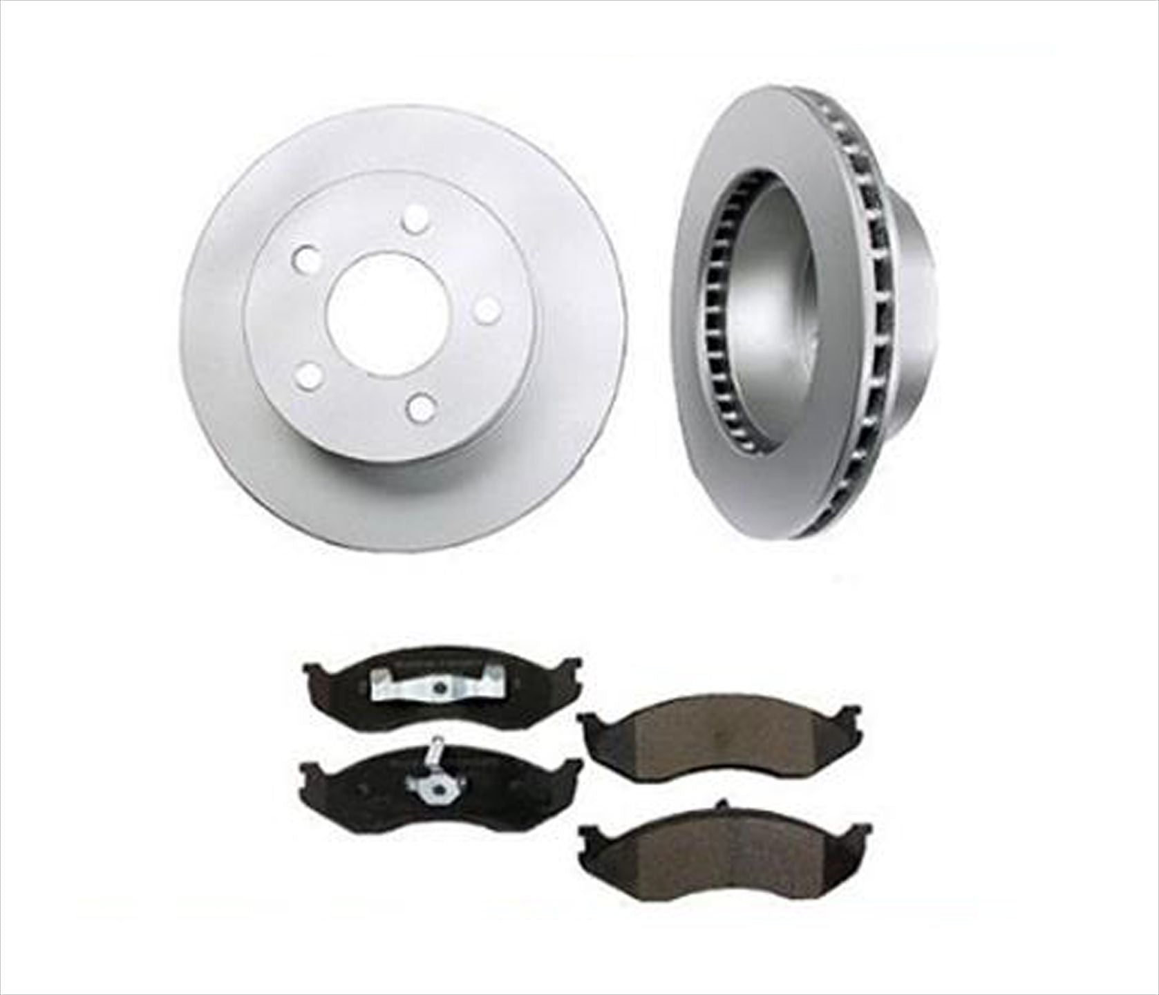 (2) Front Brake Rotors and Ceramic Pads 00-01 Cherokee 00-2006 Wrangler