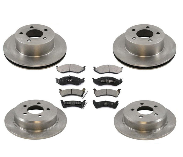 for 93-98 Jeep Grand Cherokee Front & Rear Disc brake Rotors & With Ceramic Pads