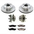 1990-1998 Cherokee 4 rotores de freno de disco delantero, buje de almohadilla de cerámica y rodamientos, kit de 5 piezas