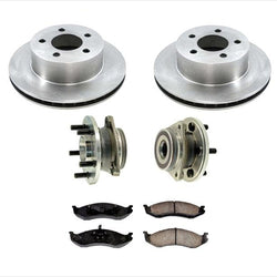 1990-1998 Cherokee 4 rotores de freno de disco delantero, buje de almohadilla de cerámica y rodamientos, kit de 5 piezas