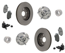 Front Rotors Pads Ball Joints & Hub Bearing For Toyota 2001 2002 2005 RAV4