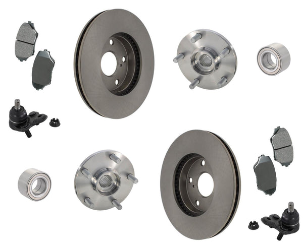 Se adapta a Toyota 01-05 RAV4, almohadillas de rotores, juntas esféricas y kits de cojinetes de cubo, nuevo, 7 piezas