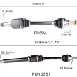 Left & Right Complete CV Drive Axle Shaft Fits For 10-13 Ford Transit Connect