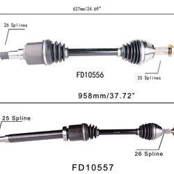 Left & Right Complete CV Drive Axle Shaft Fits For 10-13 Ford Transit Connect