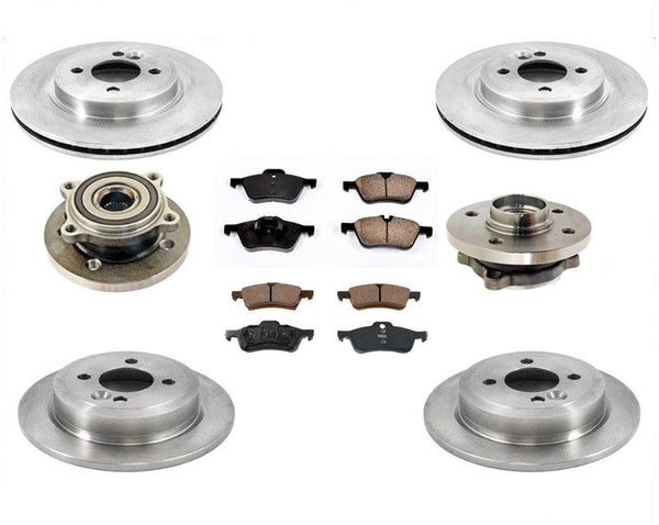 Se adapta a rotores de disco de freno delantero y trasero Mini Cooper 02-06/06 de 276 mm con rodamientos de buje