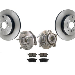 Rear Wheel Bearing Hubs Rear Rotors & Ceramic Pads for Mazda CX9 AWD 2007-2015