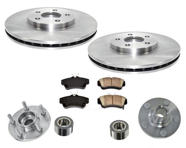 Kits de cubo de pastillas de rotor de freno de disco delantero compatibles con Chrysler PT Cruiser 2001-2009 sin turbo