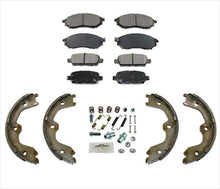 Para Infiniti EX35 Ft &amp; Rr 08-12 pastillas de freno de cerámica + resortes para zapatos de estacionamiento, 4 piezas
