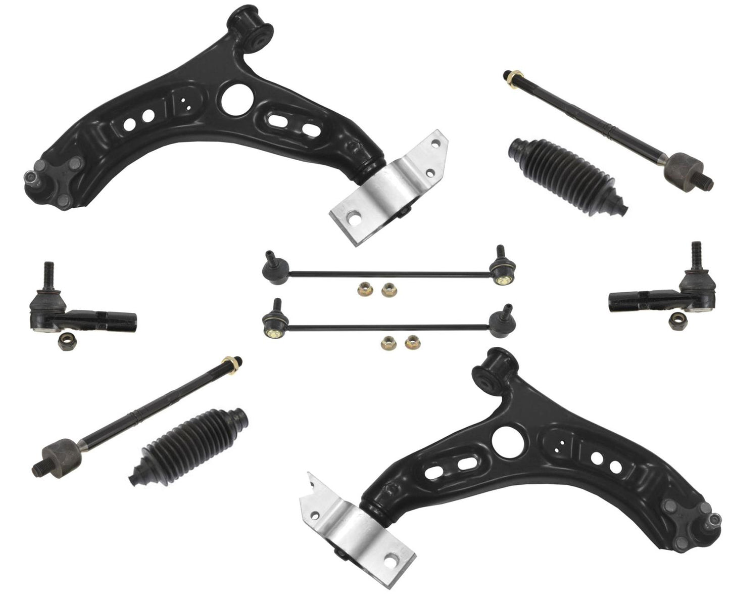 Dos (2) brazos de control inferiores de acero estampado delantero para VW Tiguan 10-17 REF 7152 7151