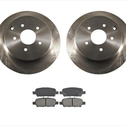 2 Rear 31348 Disc Rotors With Ceramic Rear Pads Fits 13-14 Parthfinder 3.5L